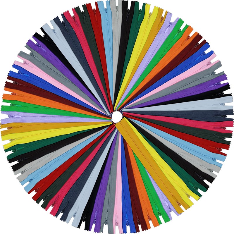 YAKA 60pcs Nylon Invisible Zippers Tailor Sewing Tools Garment Accessories 9 inch Invisible Zippers 20 Color - Image 1